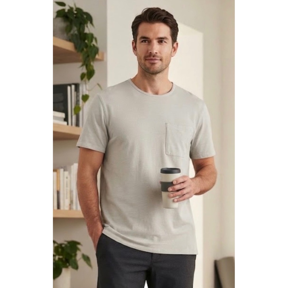Lululemon Mens Fundamental Short Sleeve Pocket T-Shirt Light Grey XL
